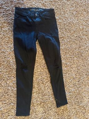 American Eagle Outfitters Black Ripped Skinny Jeans